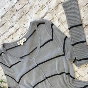 Pink Rose Sweaters - PINK ROSE Womens Grey Gray Black Sweater Pink Rose Sweaters - PINK ROSE Womens Grey Gray Black Sweater